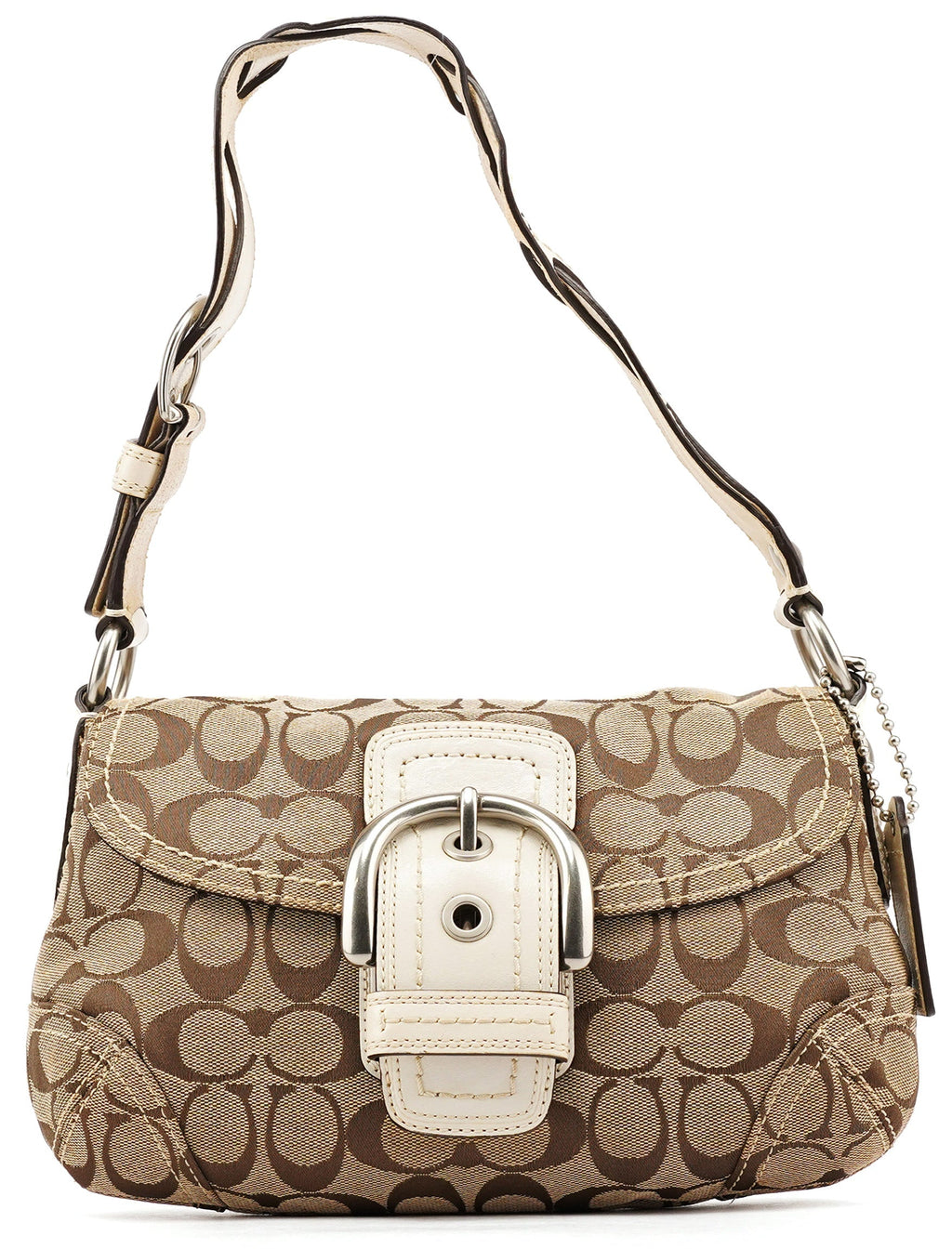 11860 Beige White Soho Shoulder Bag