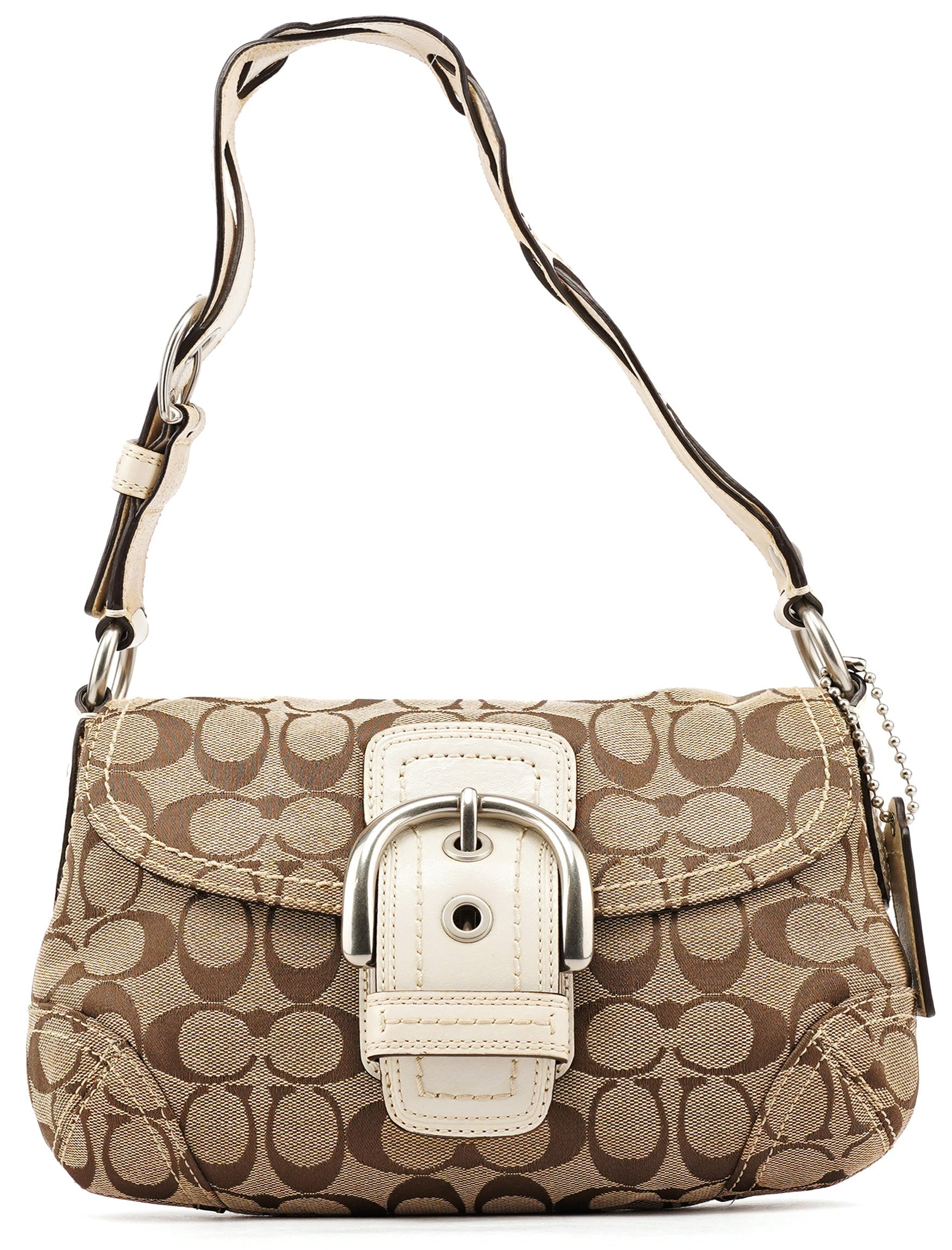 11860 Beige White Soho Shoulder Bag