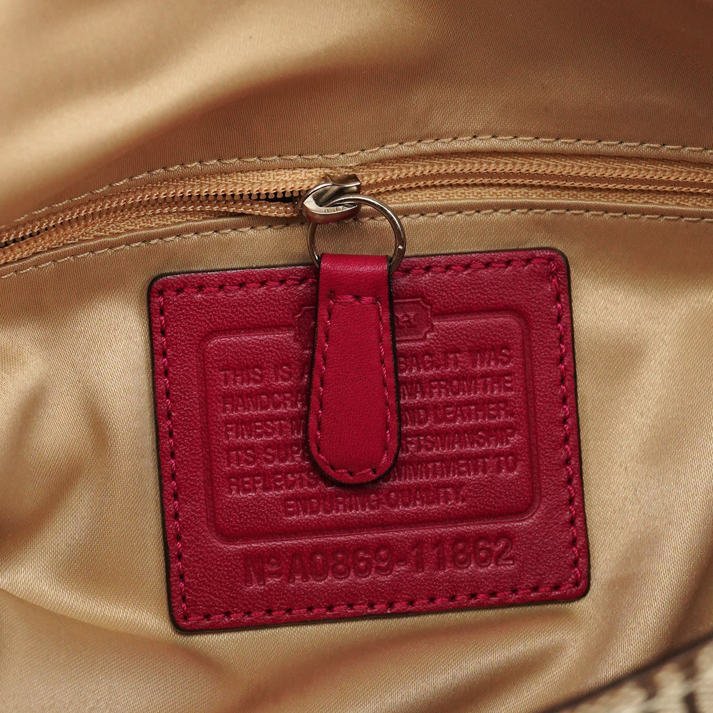 11862 Beige Pink Signature Soho Shoulder Bag