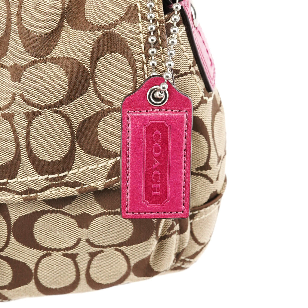 11862 Beige Pink Signature Soho Shoulder Bag