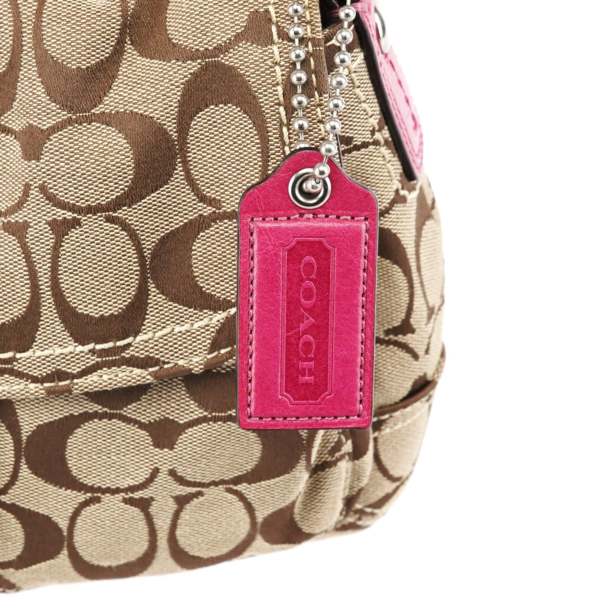 11862 Beige Pink Signature Soho Shoulder Bag