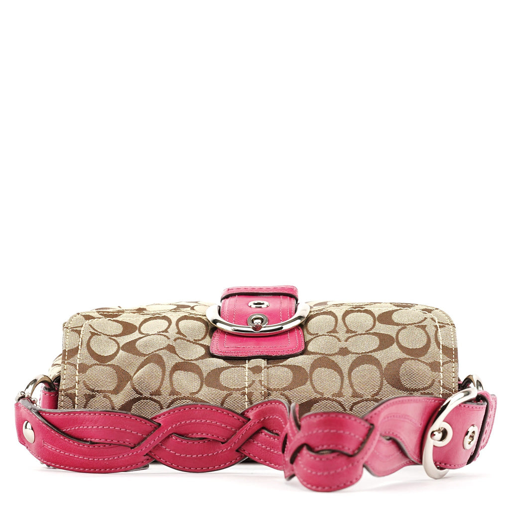11862 Beige Pink Signature Soho Shoulder Bag