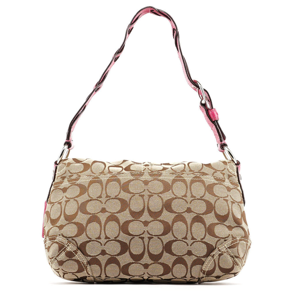 11862 Beige Pink Signature Soho Shoulder Bag
