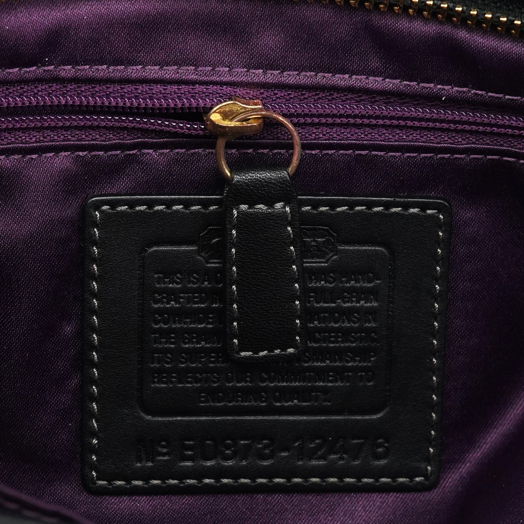 12476 Black Leather Tote Bag
