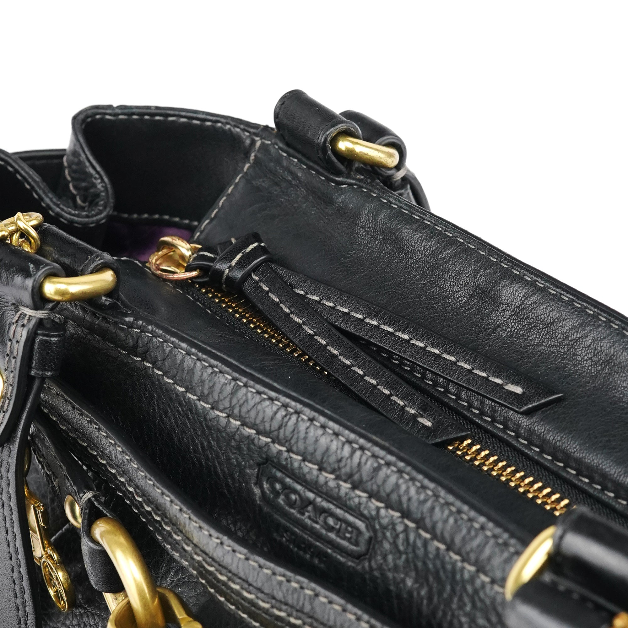 12476 Black Leather Tote Bag