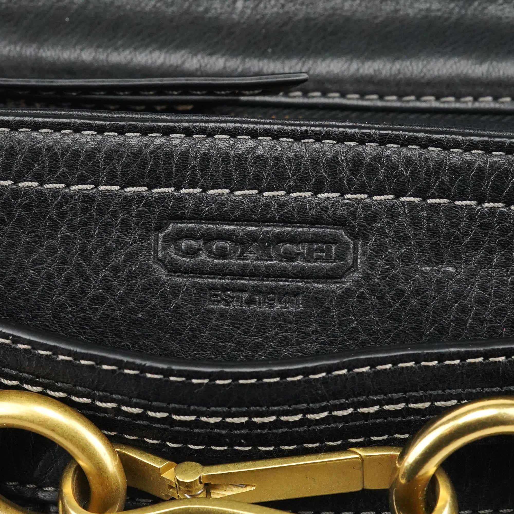 12476 Black Leather Tote Bag