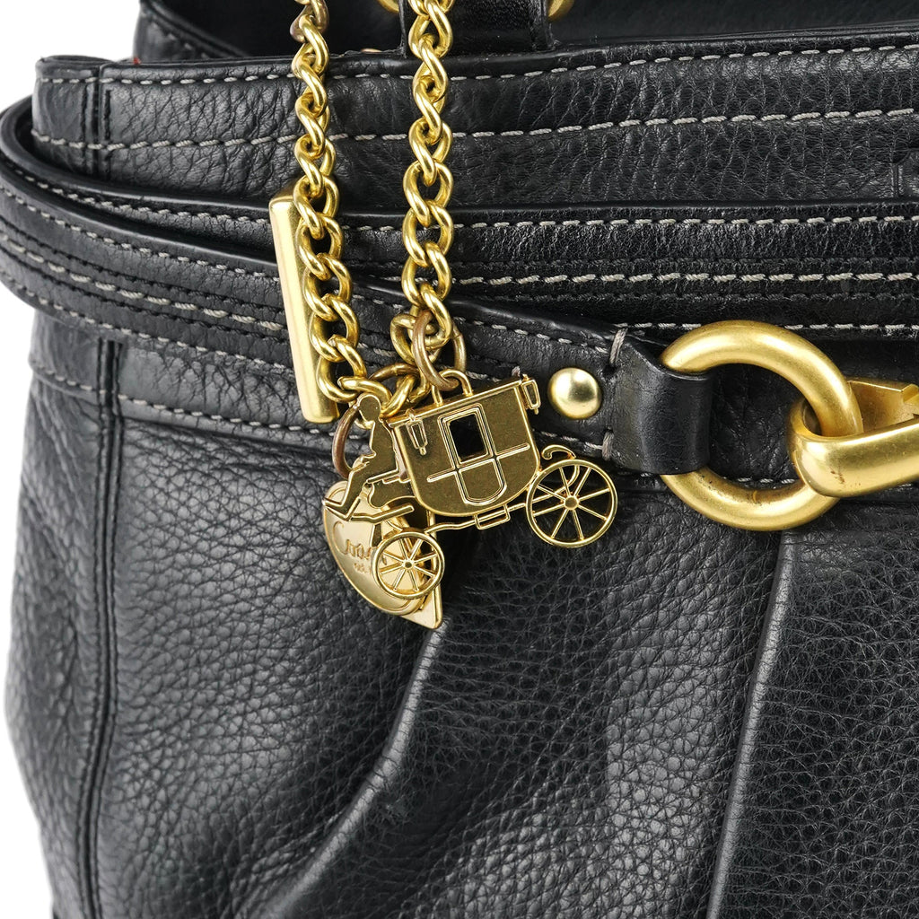 12476 Black Leather Tote Bag