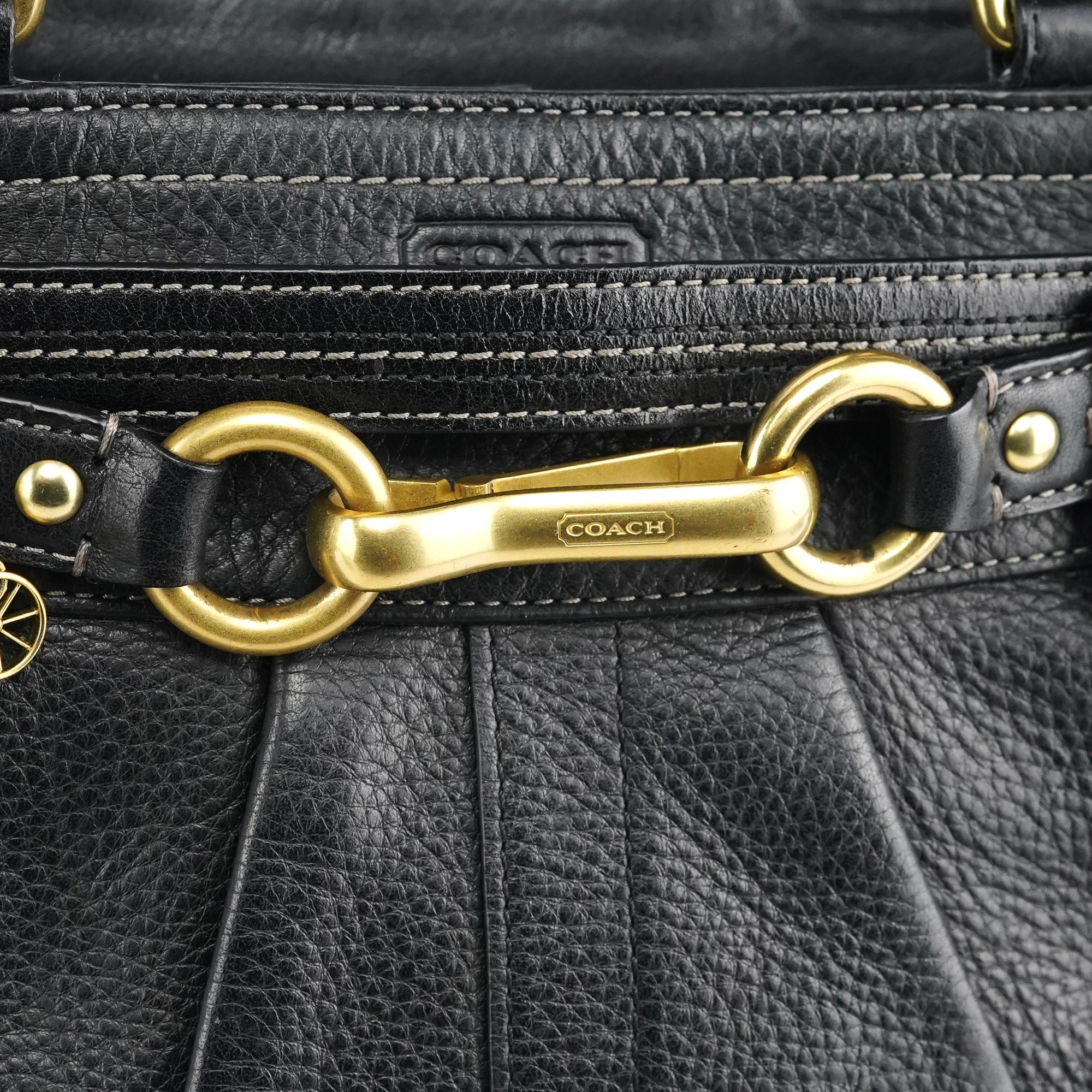 12476 Black Leather Tote Bag