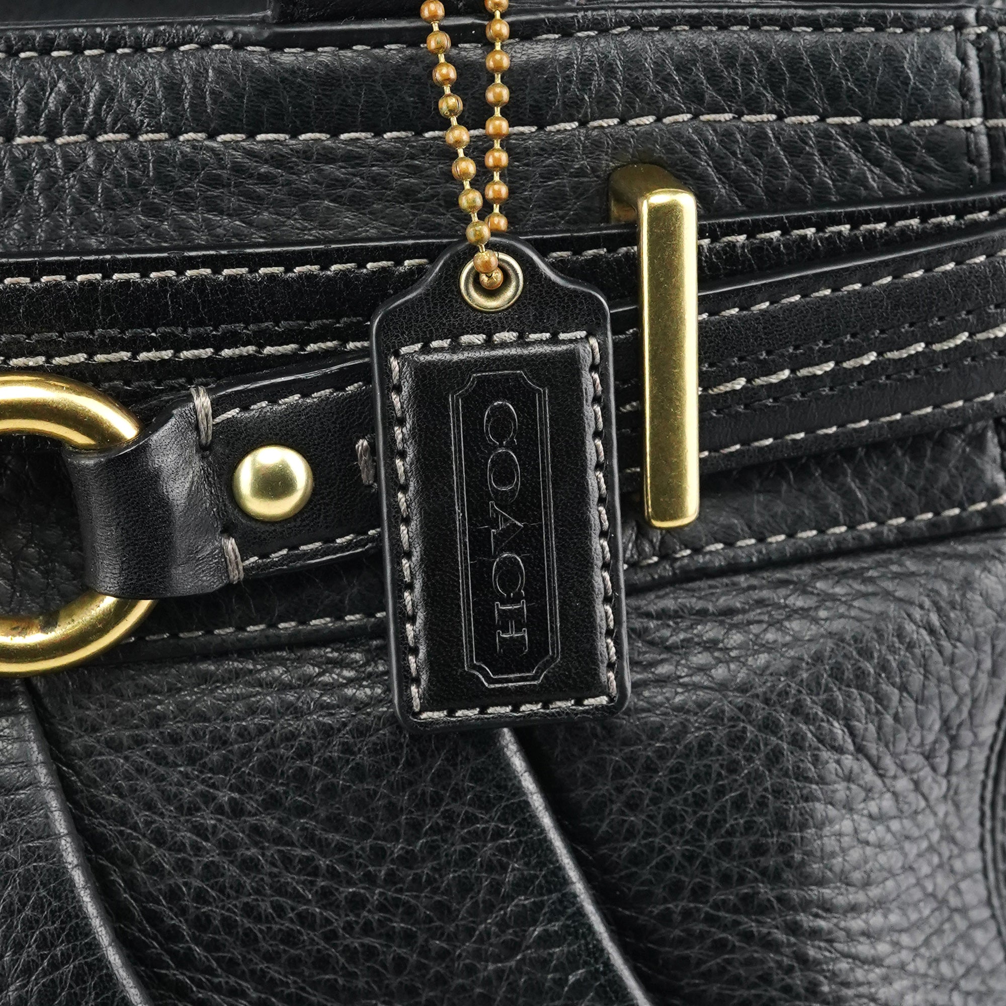 12476 Black Leather Tote Bag