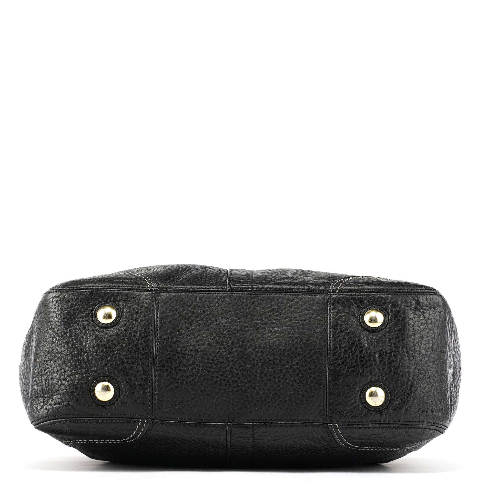 12476 Black Leather Tote Bag