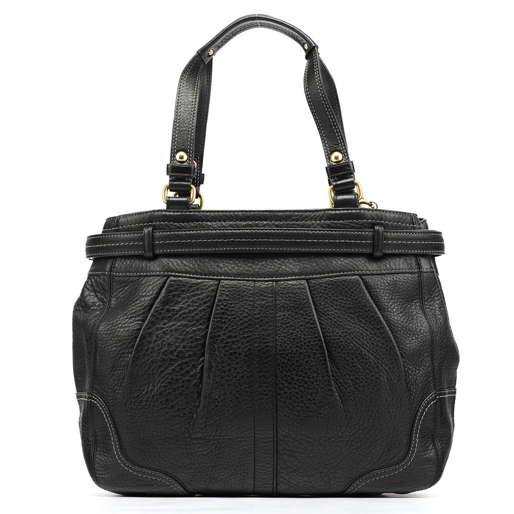 12476 Black Leather Tote Bag