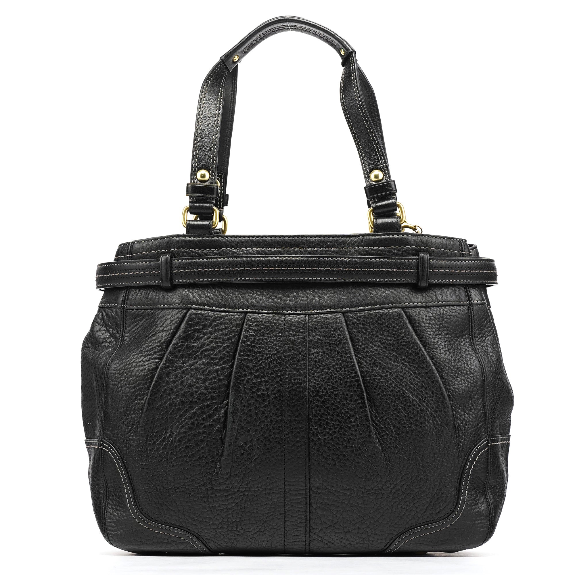 12476 Black Leather Tote Bag