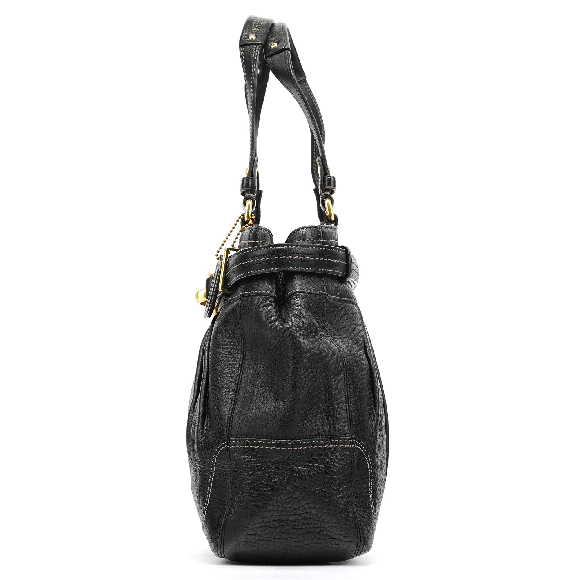 12476 Black Leather Tote Bag