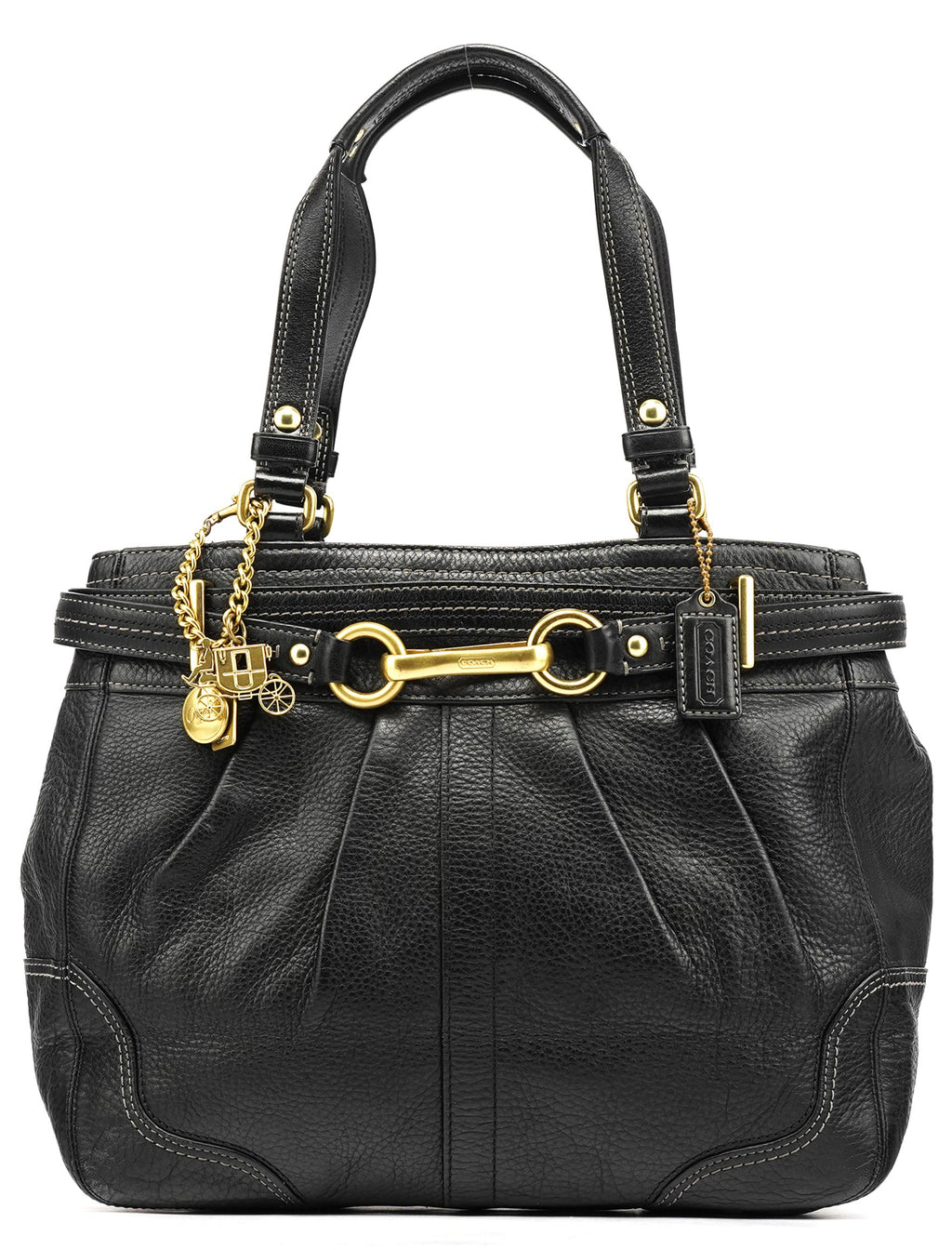 12476 Black Leather Tote Bag