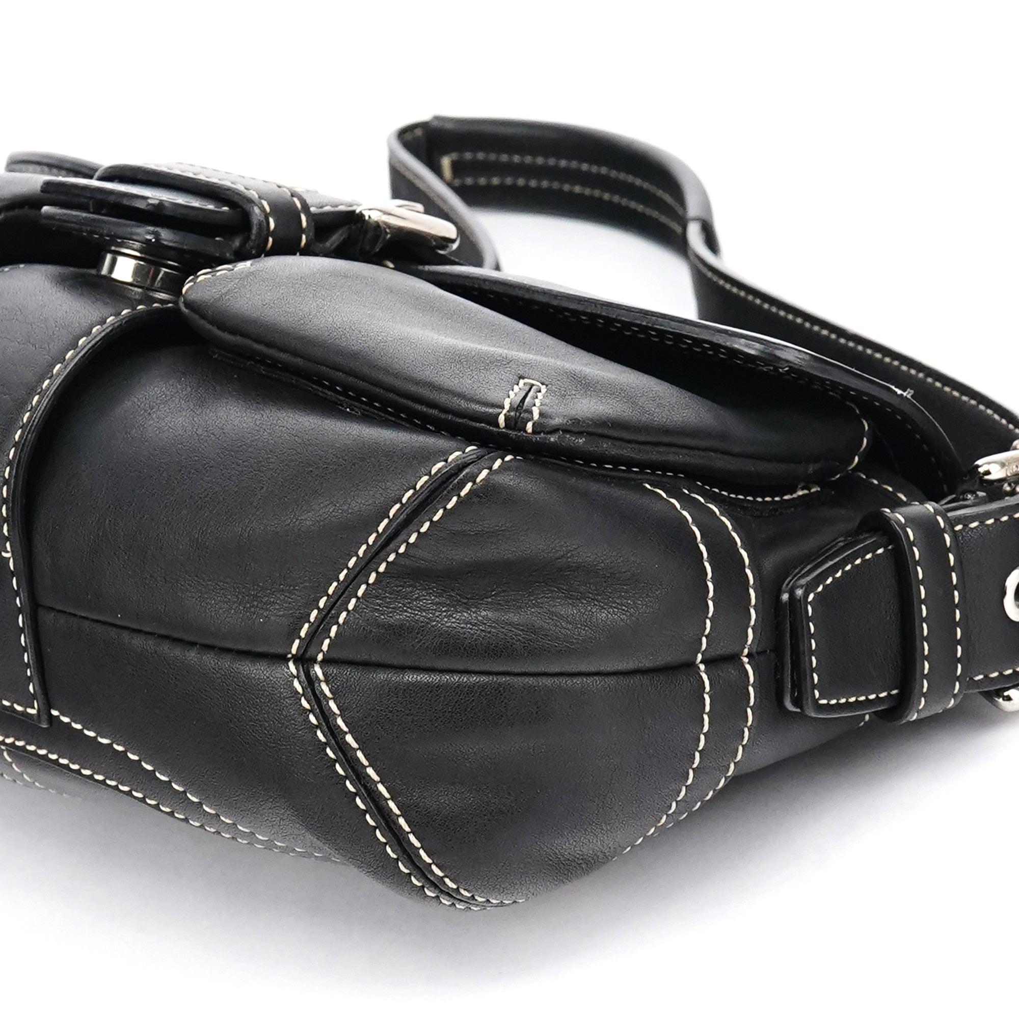 1446 Black Leather Soho Shoulder Bag