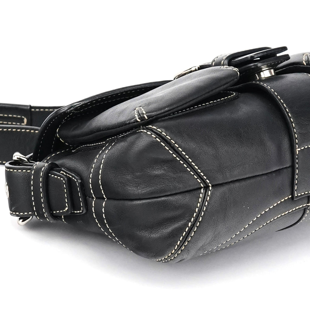 1446 Black Leather Soho Shoulder Bag