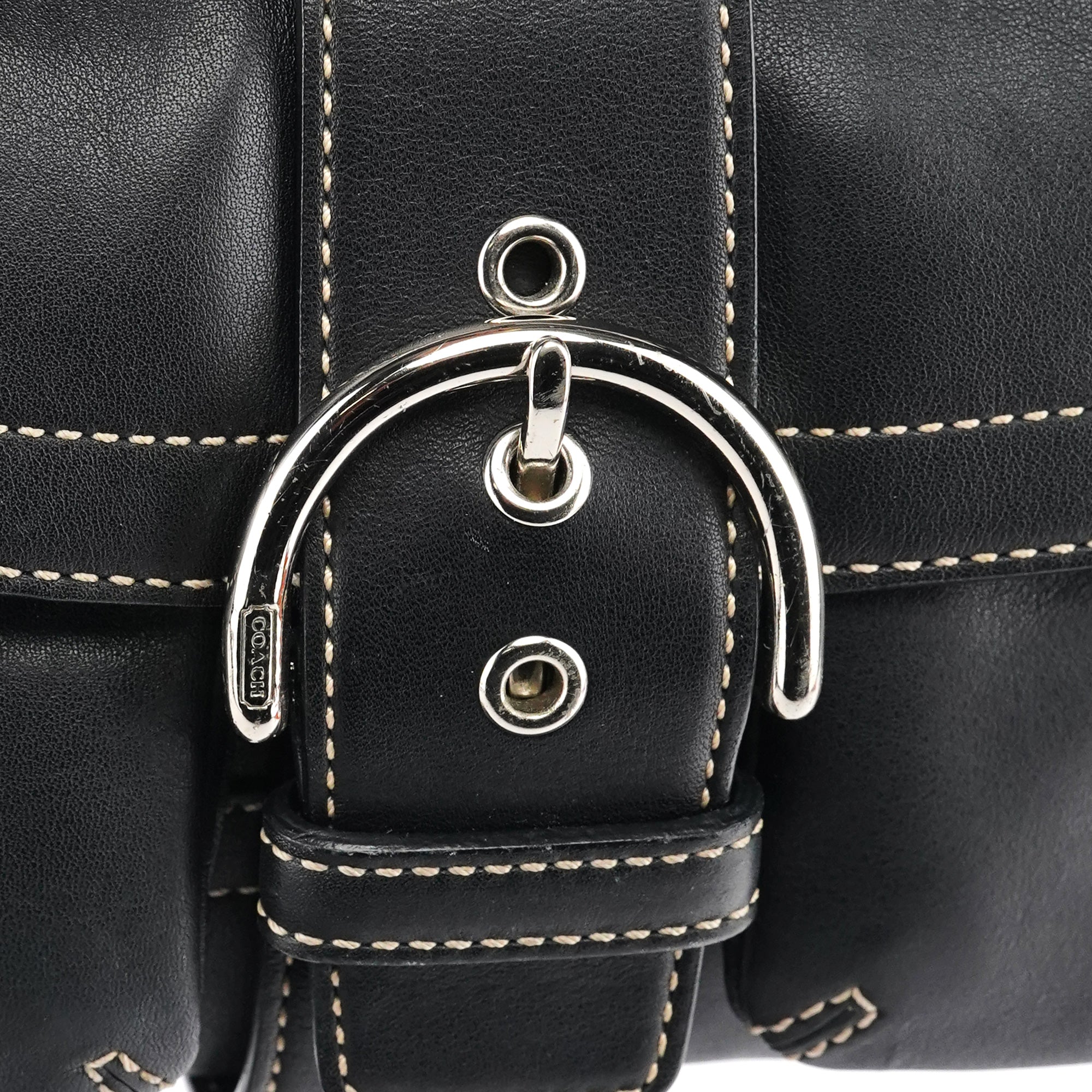 1446 Black Leather Soho Shoulder Bag