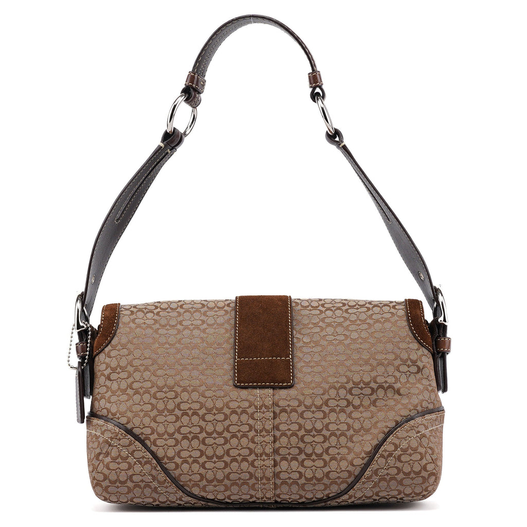 1463 Beige Suede Signature C Soho Shoulder Bag