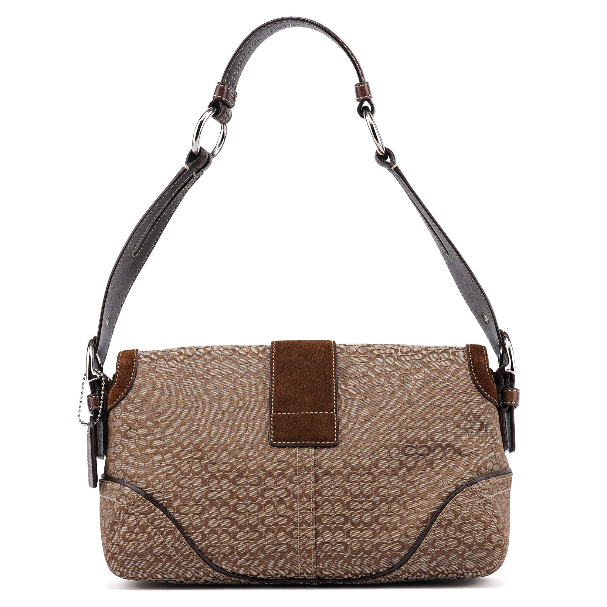 1463 Beige Suede Signature C Soho Shoulder Bag