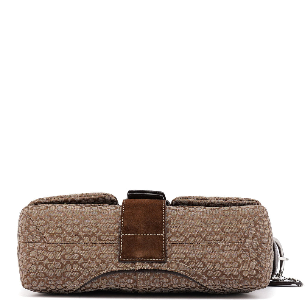 1463 Beige Suede Signature C Soho Shoulder Bag