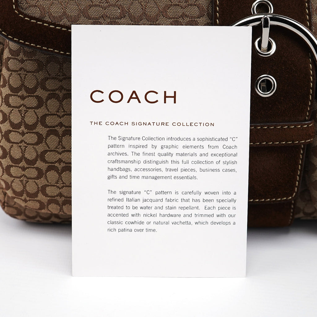 1463 Beige Suede Signature C Soho Shoulder Bag