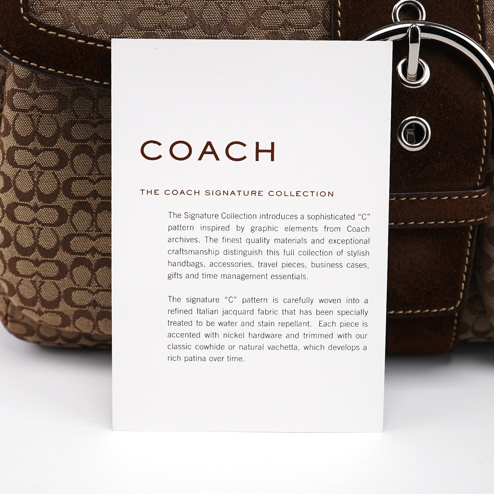 1463 Beige Suede Signature C Soho Shoulder Bag