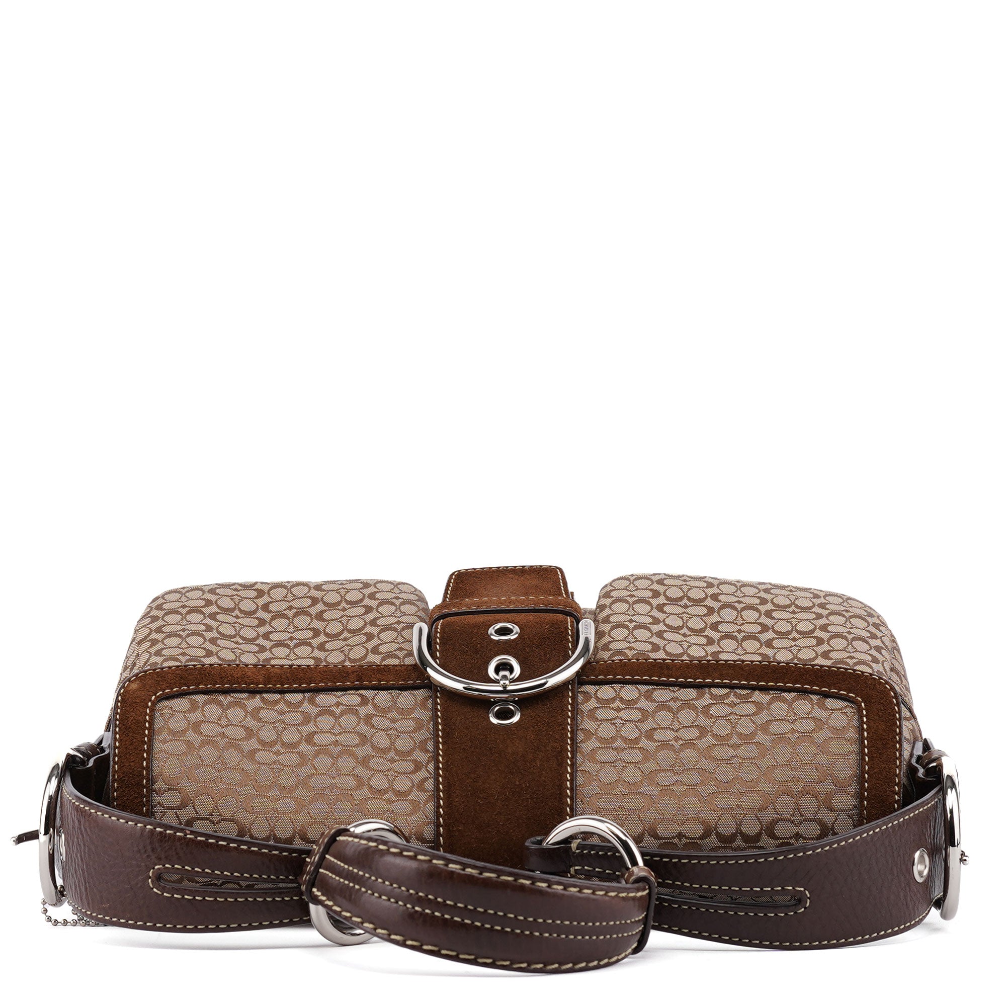 1463 Beige Suede Signature C Soho Shoulder Bag