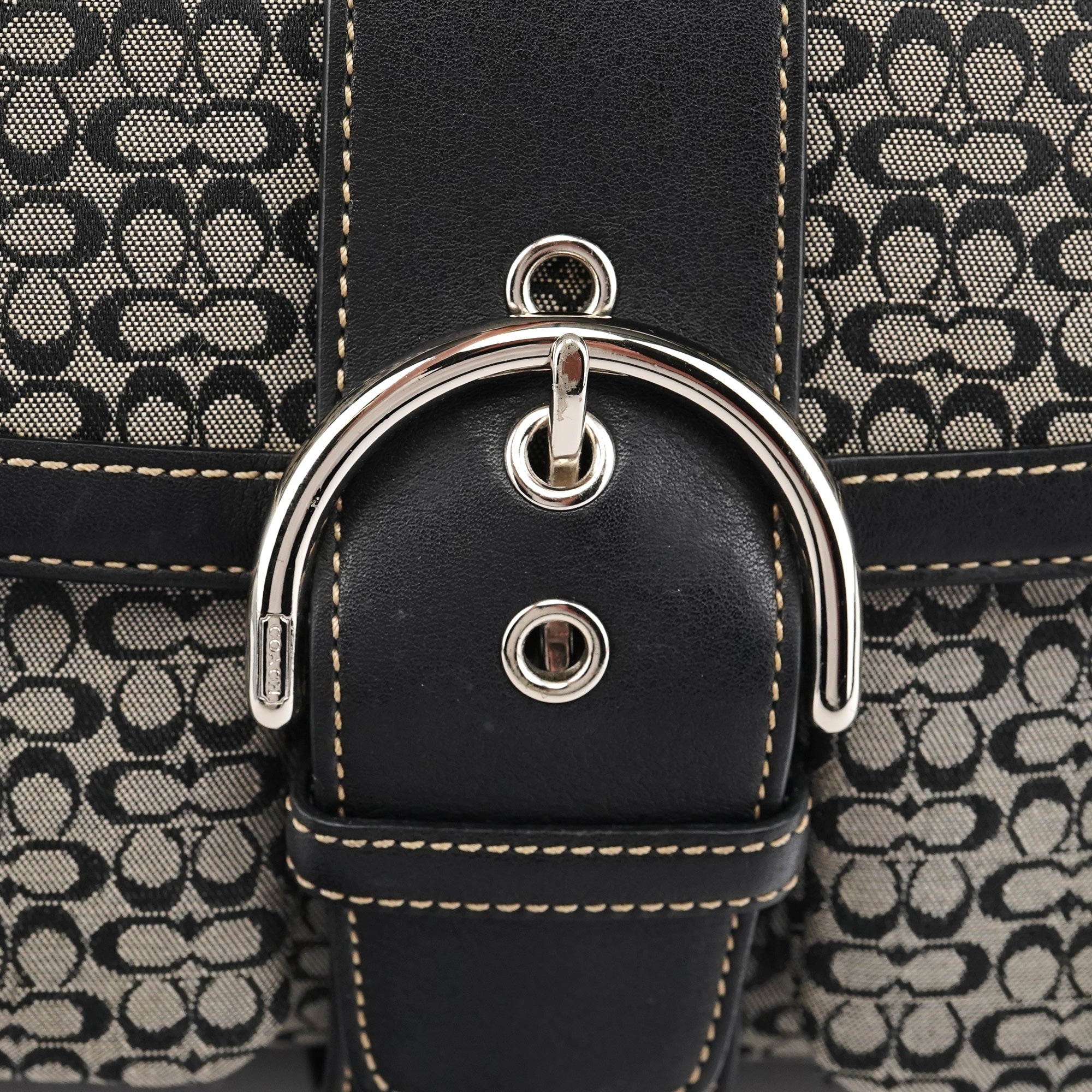 1463 Grey Black Signature Soho Shoulder Bag