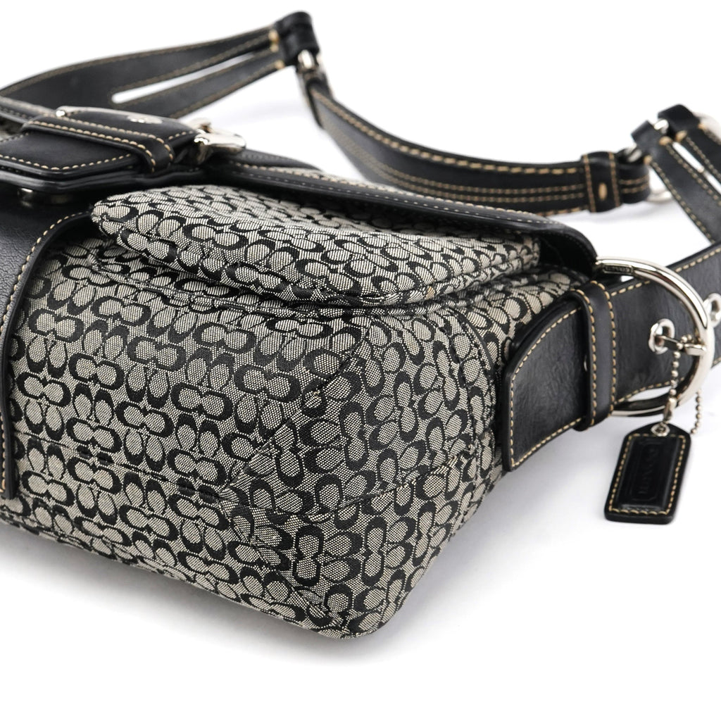 1463 Grey Black Signature Soho Shoulder Bag