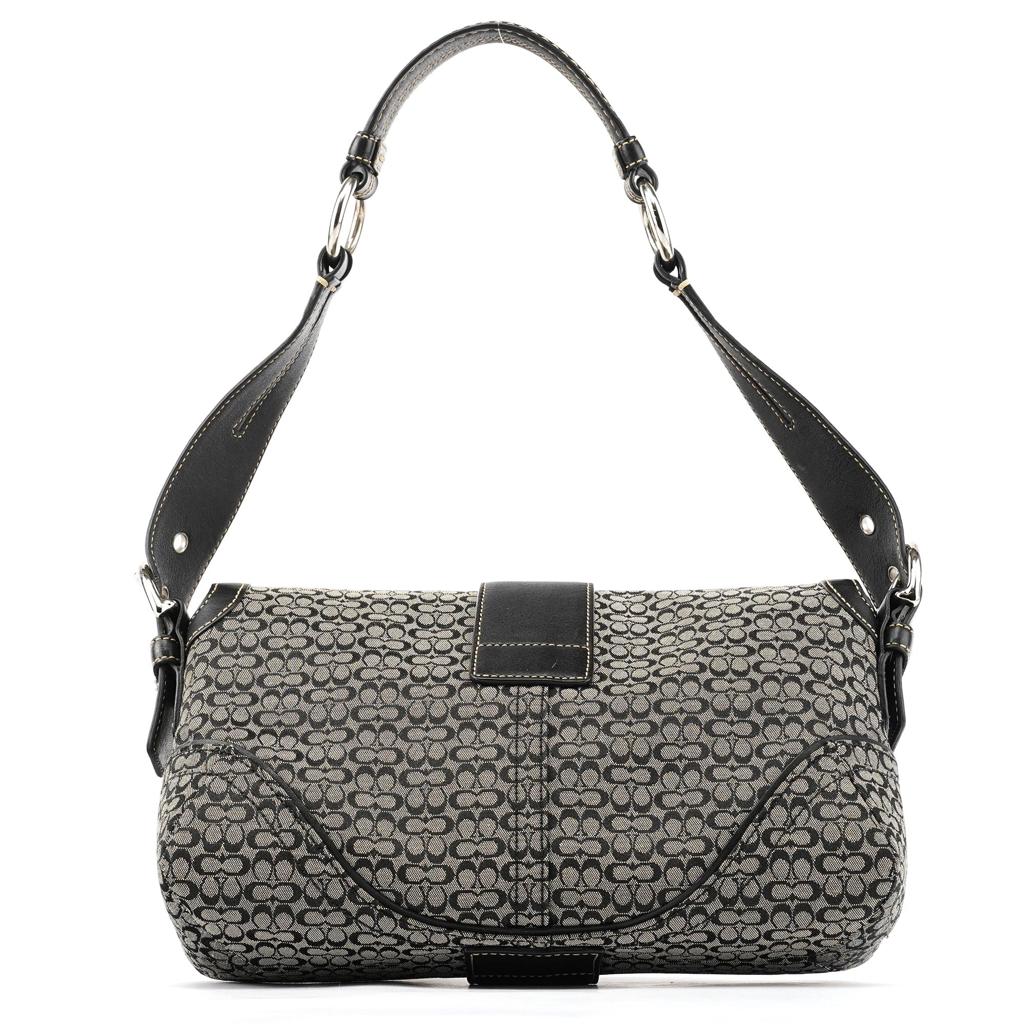 1463 Grey Black Signature Soho Shoulder Bag