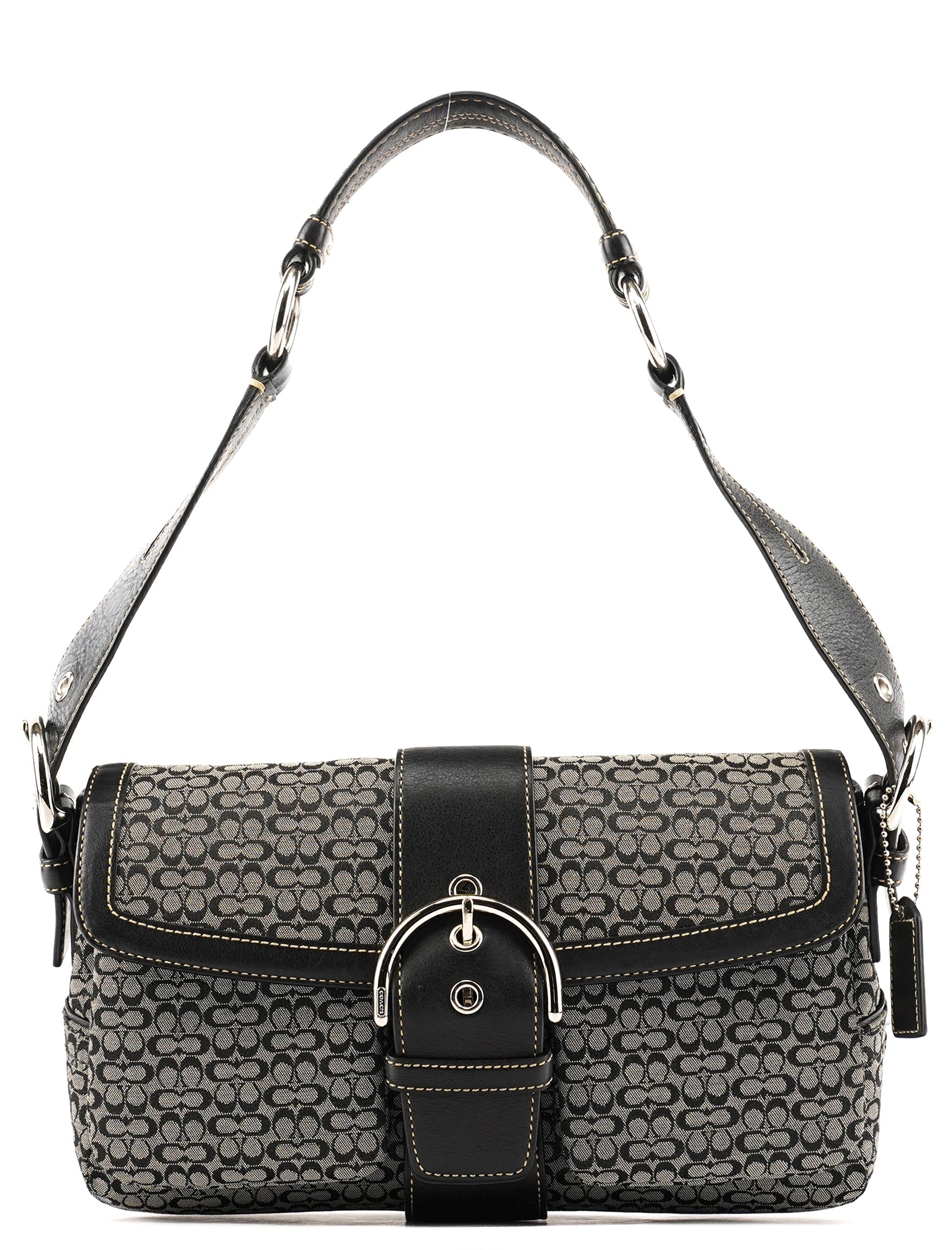 1463 Grey Black Signature Soho Shoulder Bag