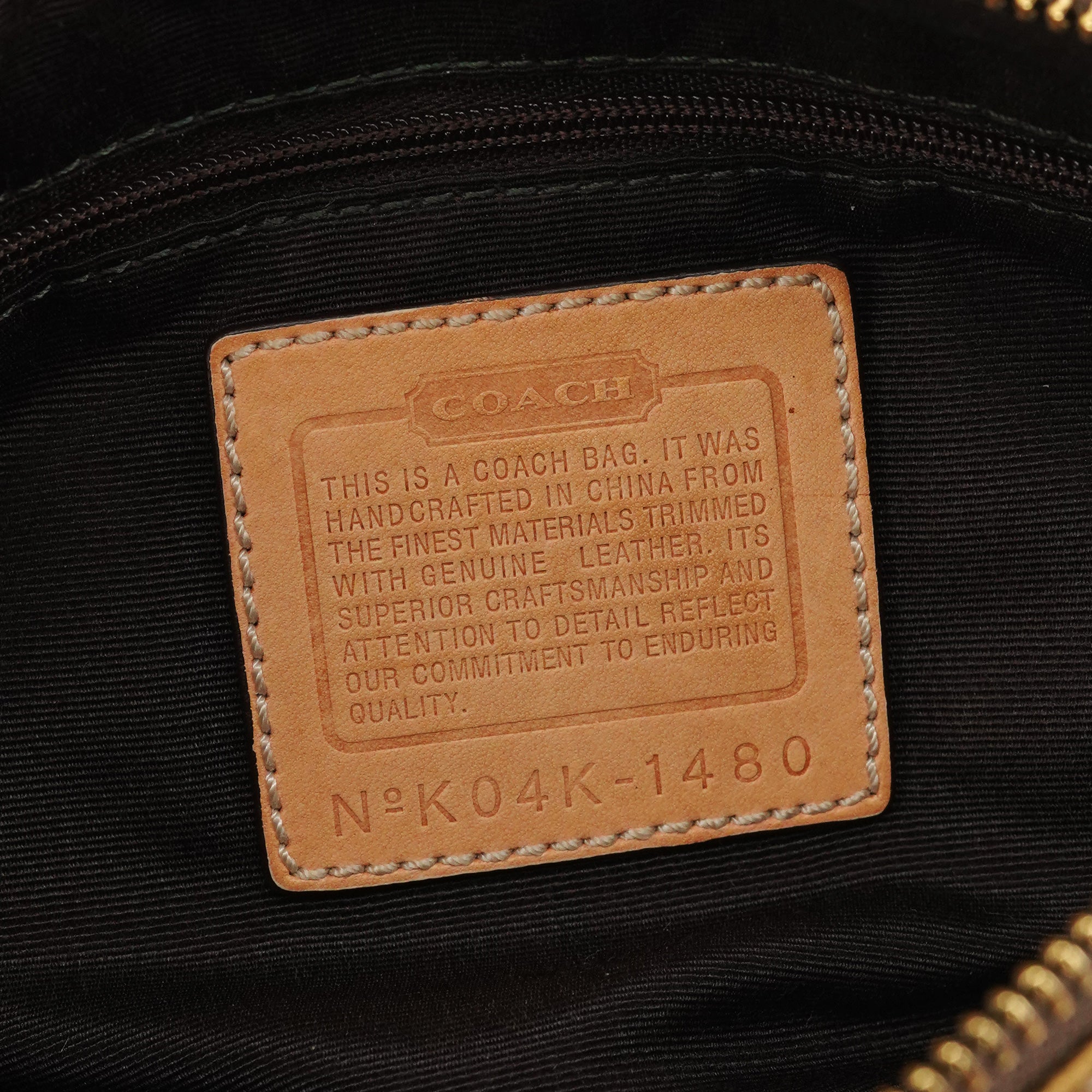 1480 Beige Gold Signature Canvas Shoulder Bag