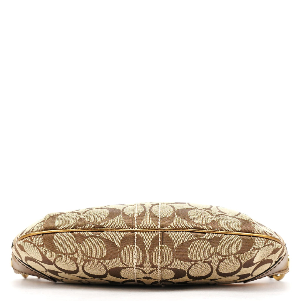 1480 Beige Gold Signature Canvas Shoulder Bag