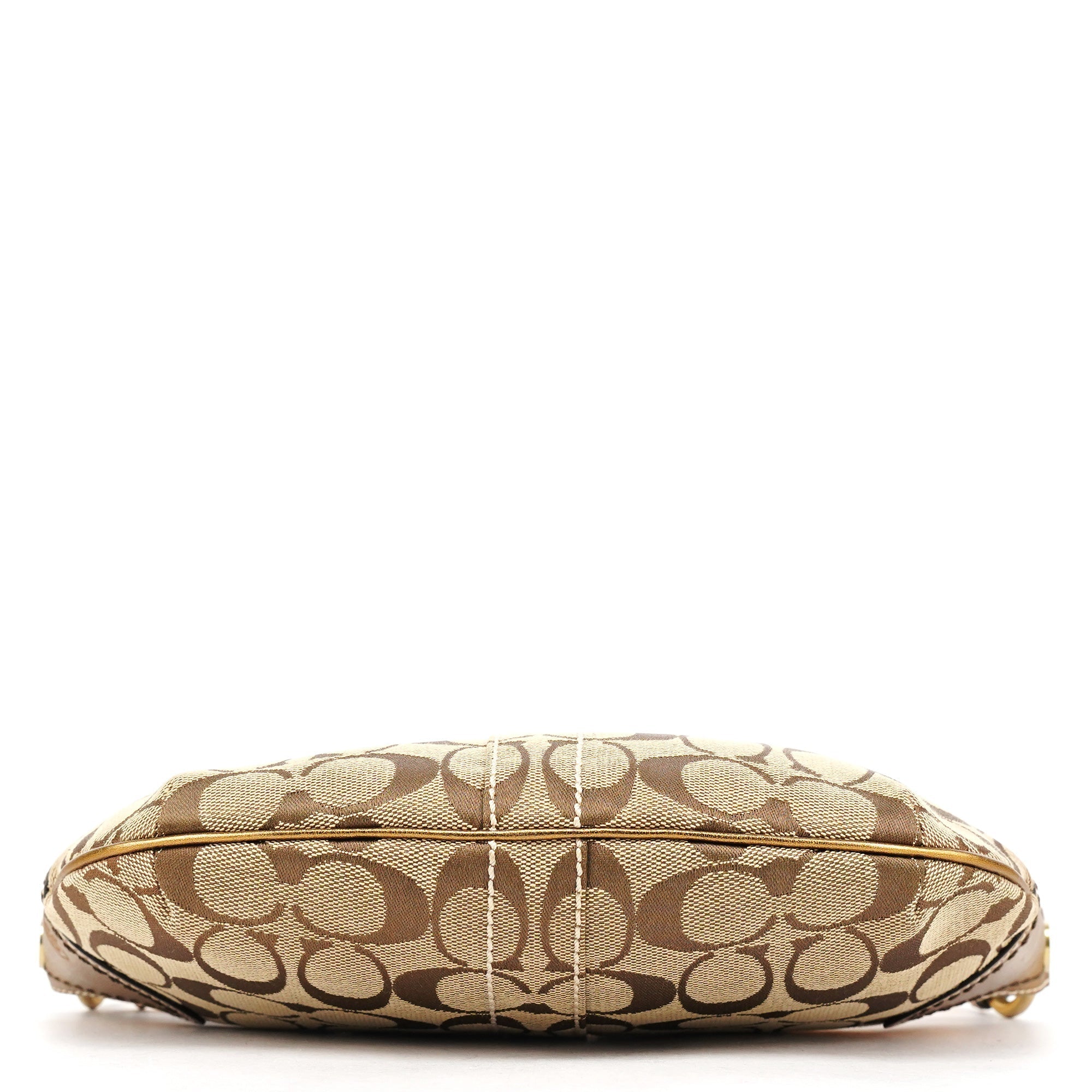 1480 Beige Gold Signature Canvas Shoulder Bag