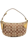 1480 Beige Gold Signature Canvas Shoulder Bag
