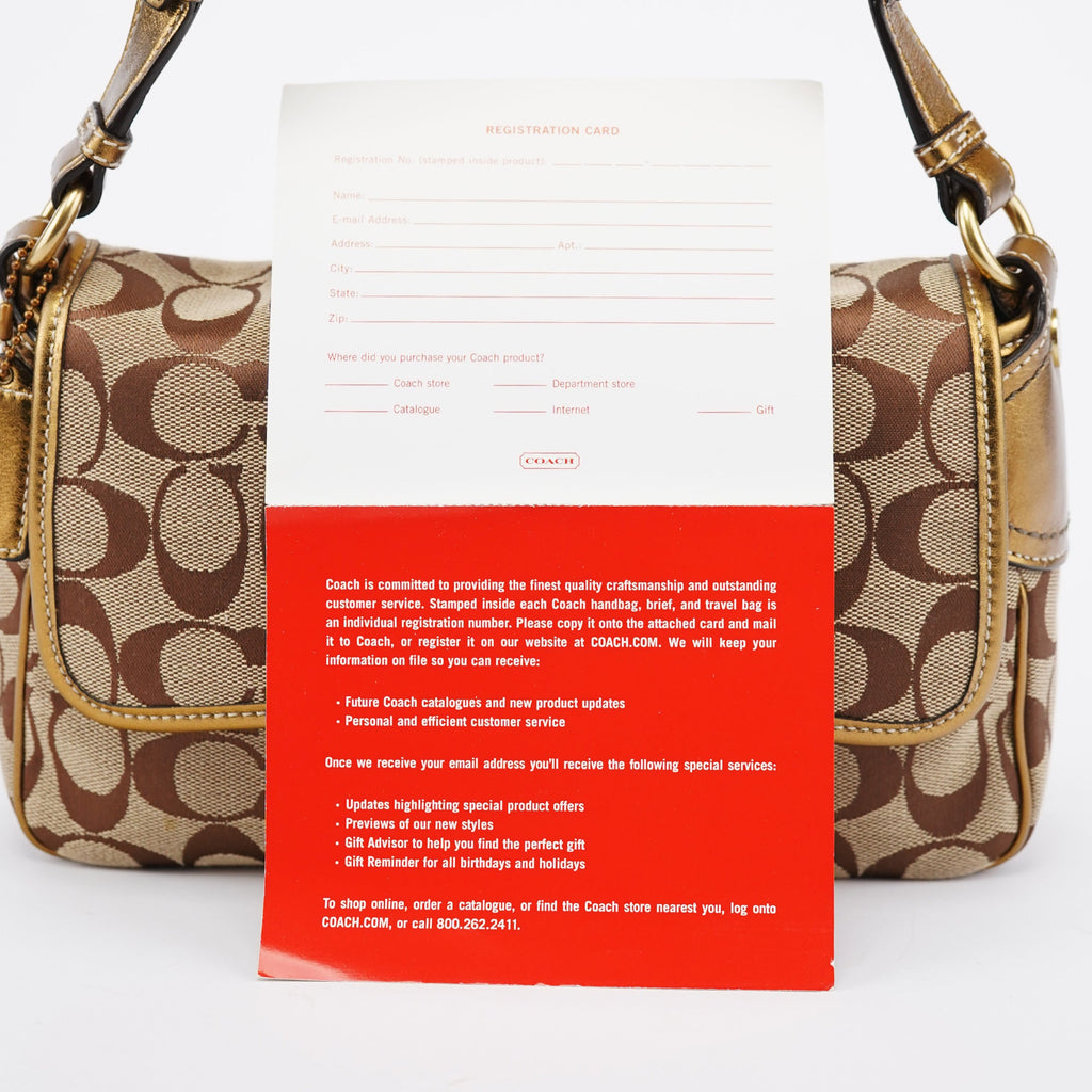 1482 Beige Gold Leather Soho Shoulder Bag
