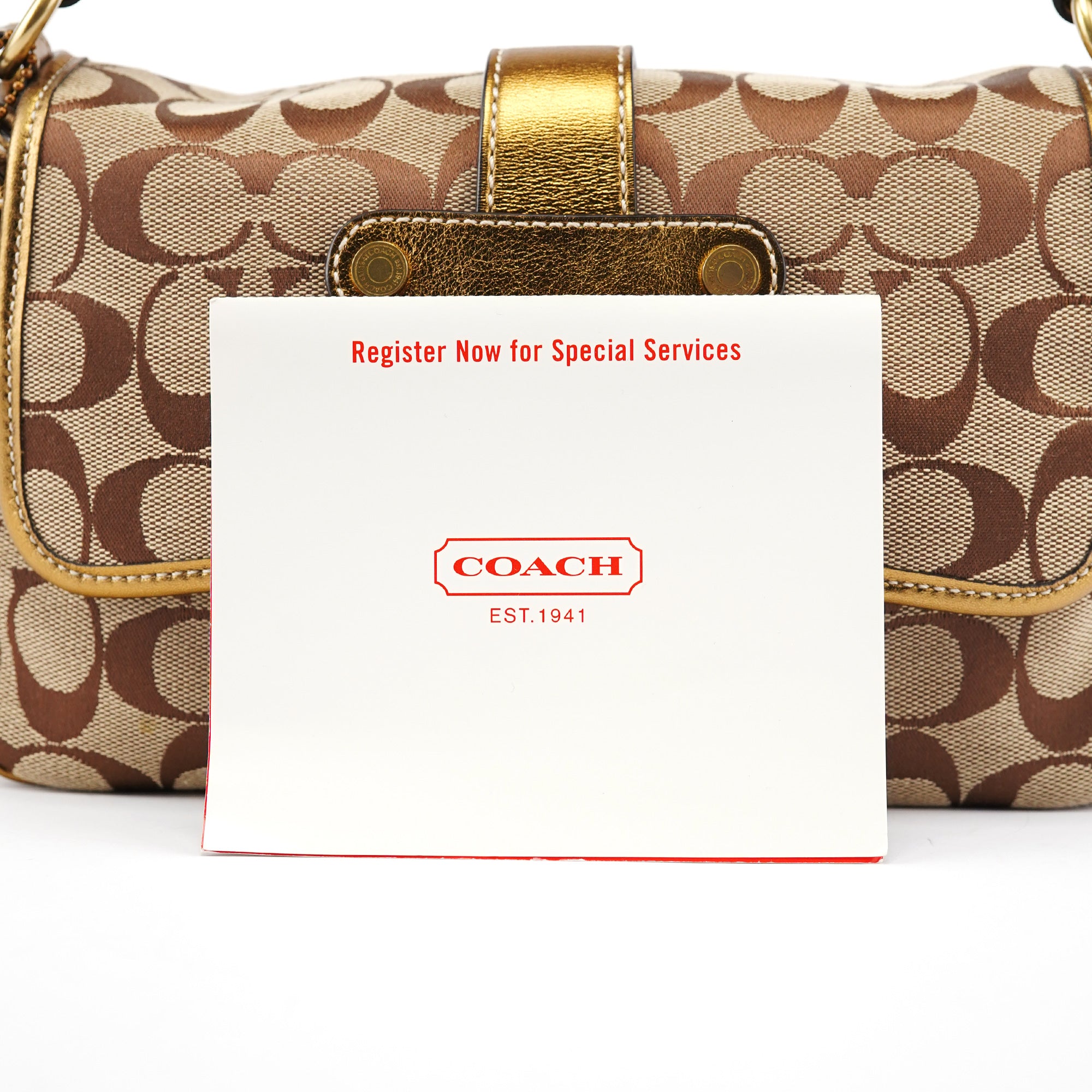 1482 Beige Gold Leather Soho Shoulder Bag