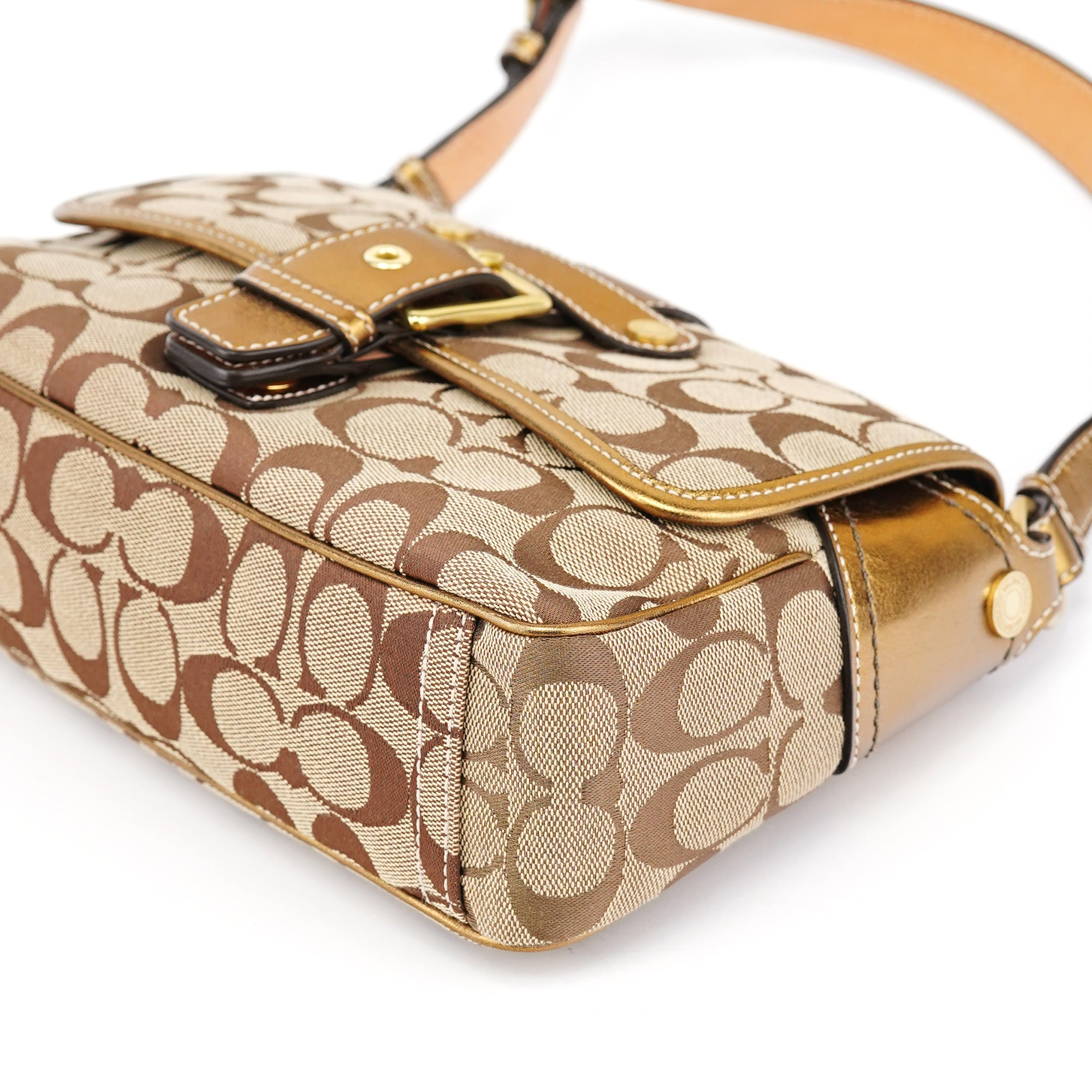 1482 Beige Gold Leather Soho Shoulder Bag