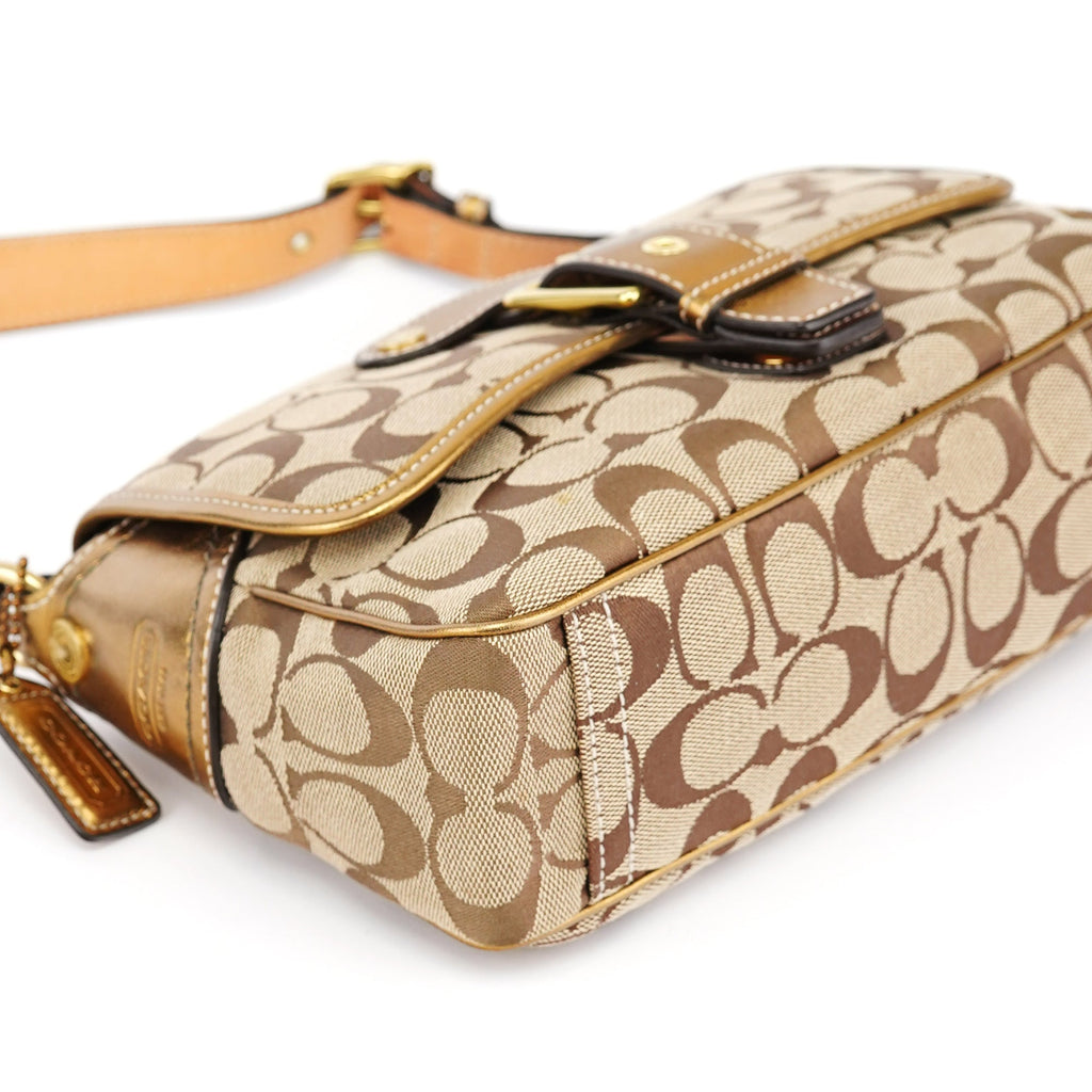 1482 Beige Gold Leather Soho Shoulder Bag