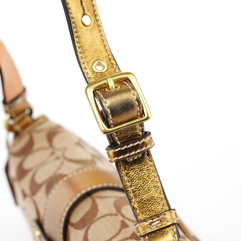 1482 Beige Gold Leather Soho Shoulder Bag