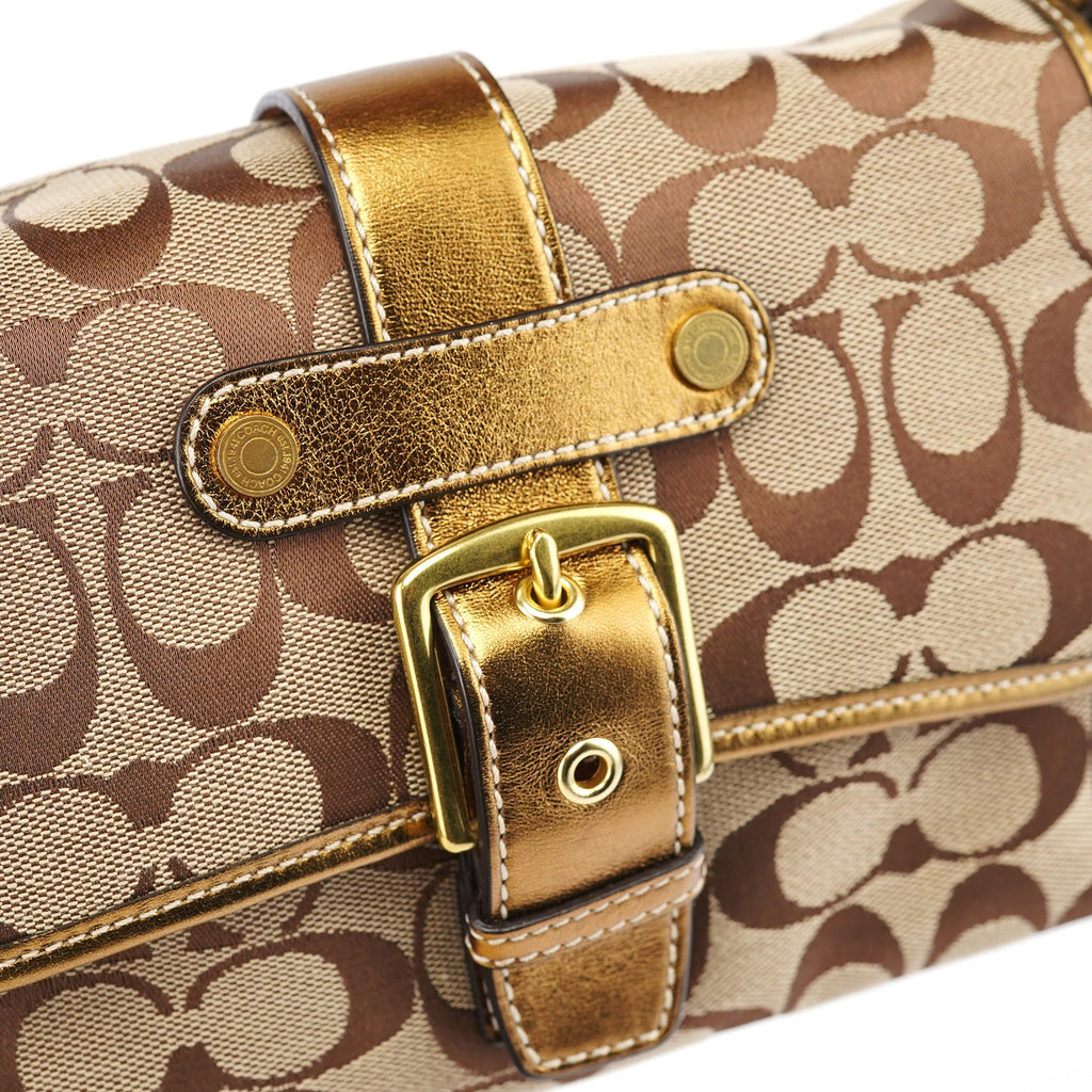 1482 Beige Gold Leather Soho Shoulder Bag