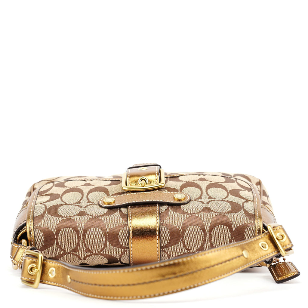 1482 Beige Gold Leather Soho Shoulder Bag