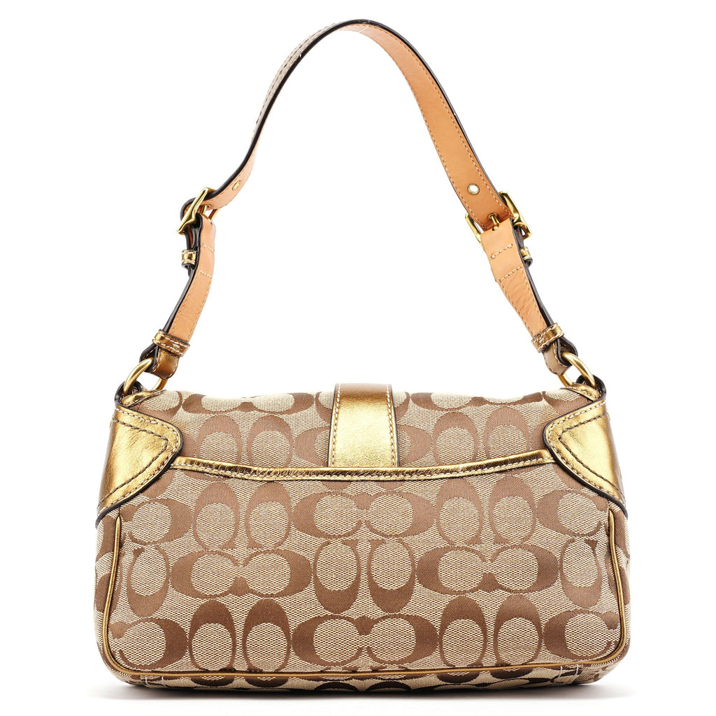 1482 Beige Gold Leather Soho Shoulder Bag