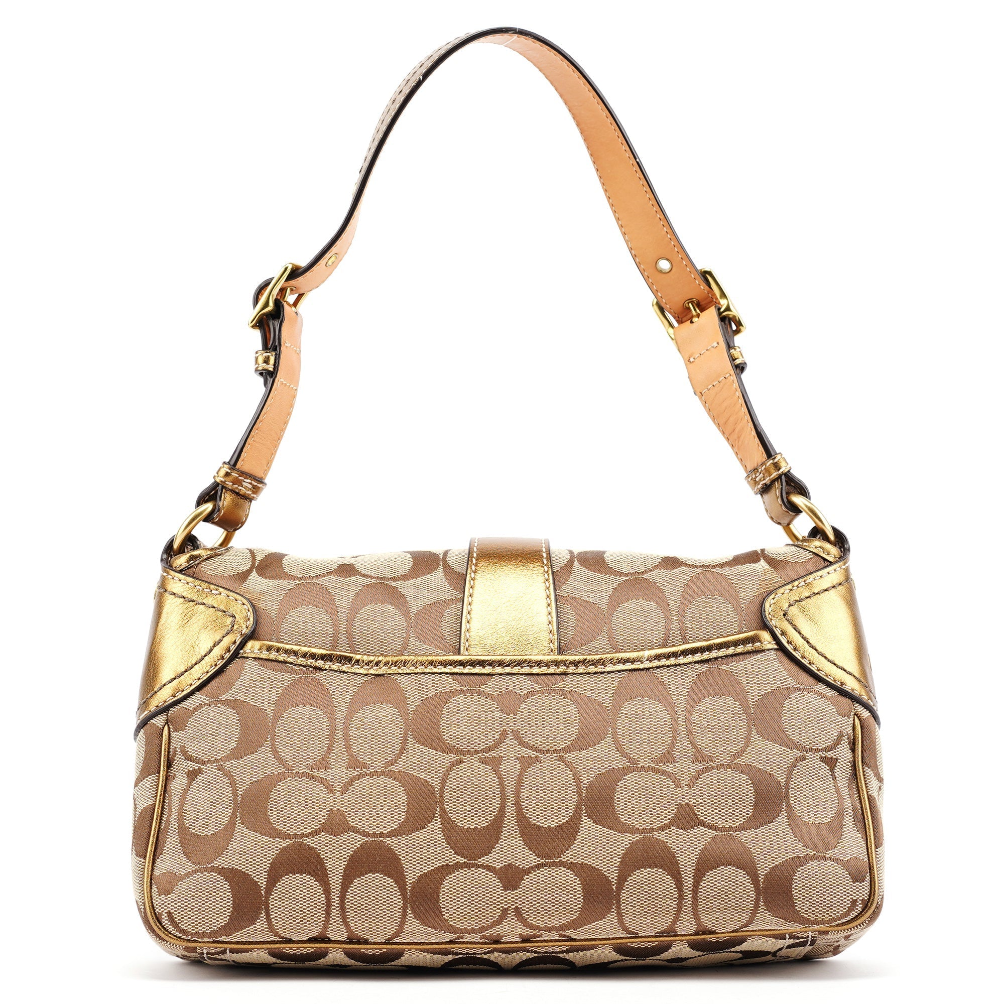 1482 Beige Gold Leather Soho Shoulder Bag