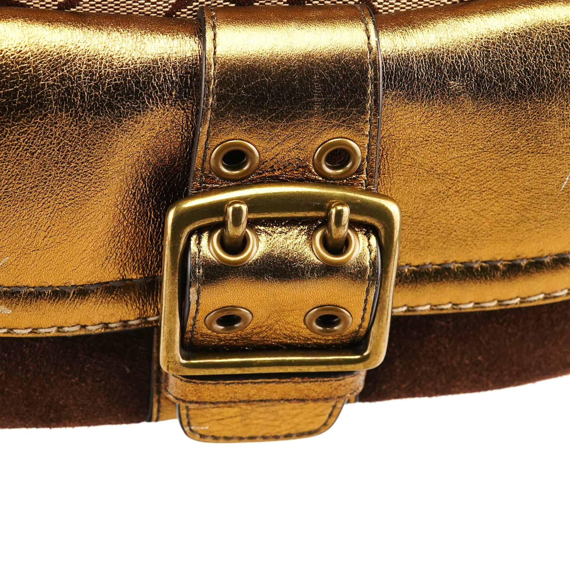 1495 Beige Bronze Signature Soho Shoulder Bag