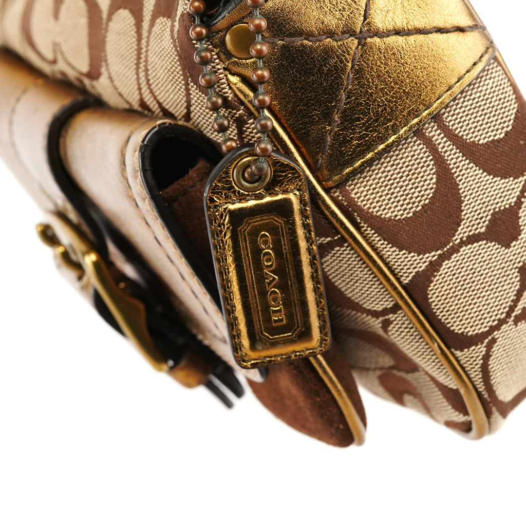1495 Beige Bronze Signature Soho Shoulder Bag