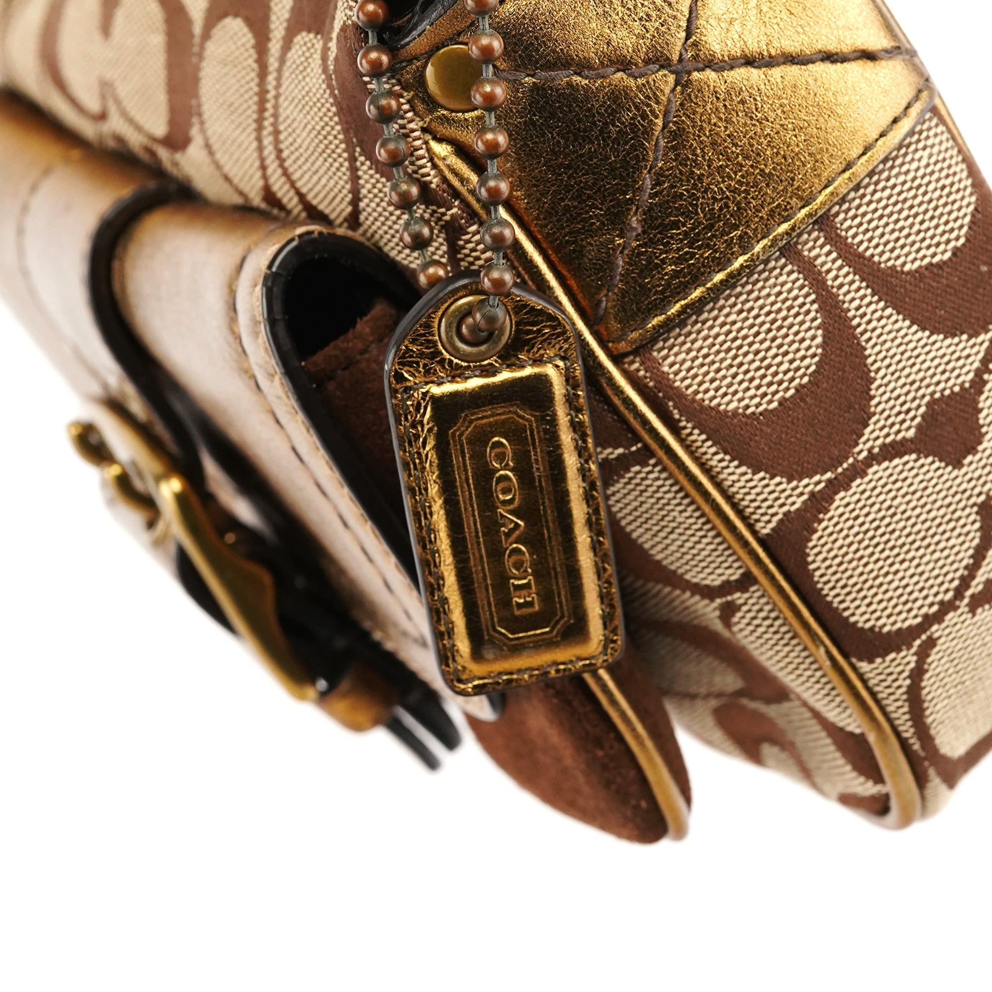 1495 Beige Bronze Signature Soho Shoulder Bag