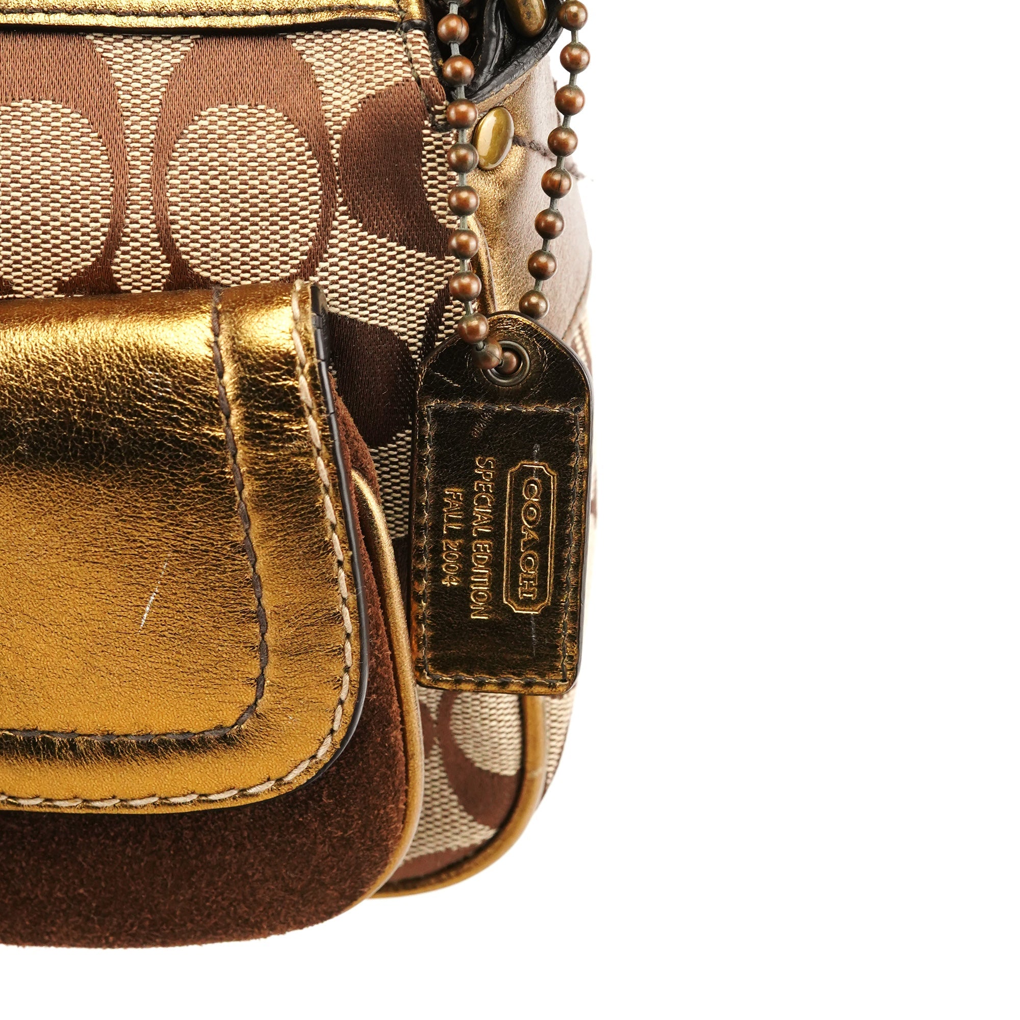 1495 Beige Bronze Signature Soho Shoulder Bag