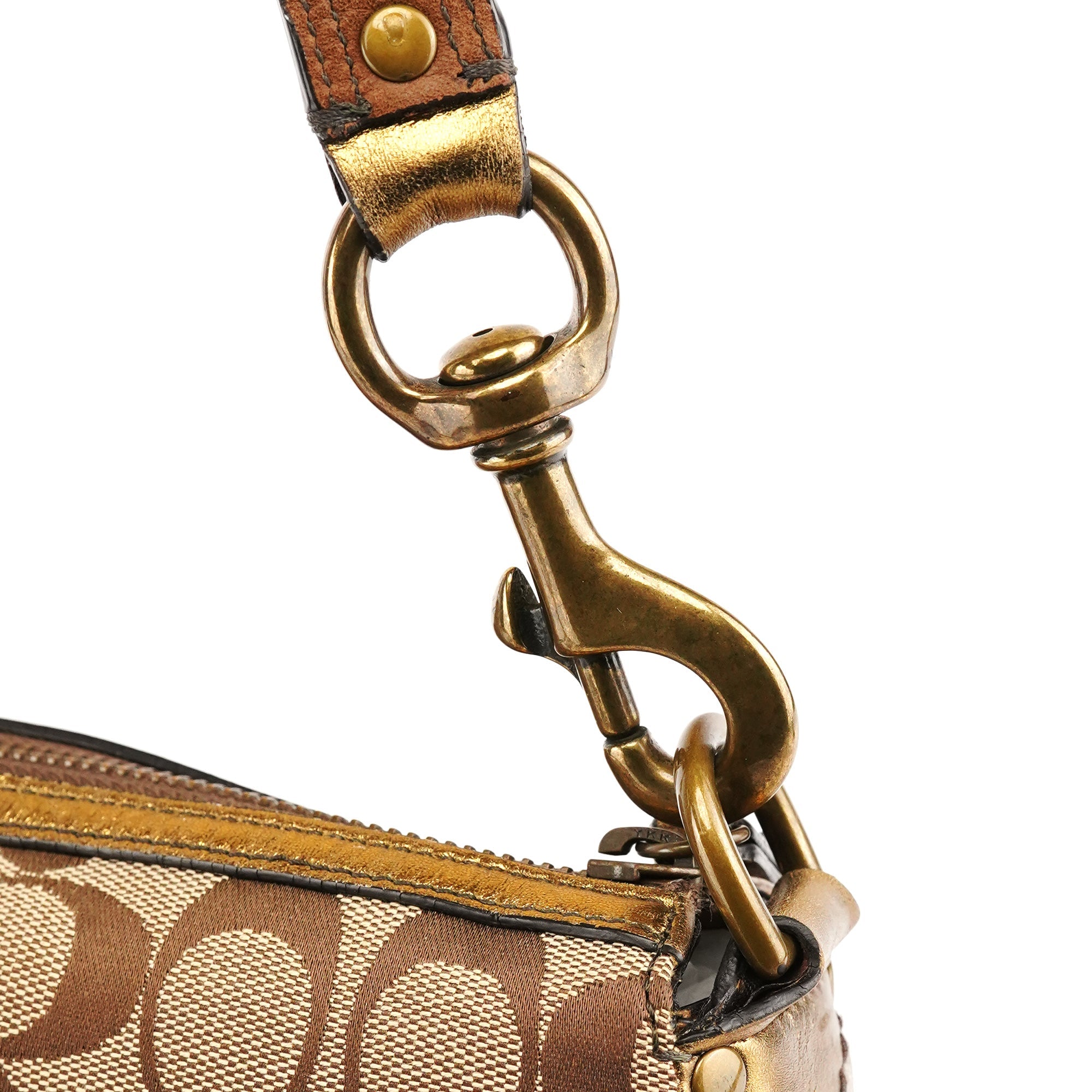 1495 Beige Bronze Signature Soho Shoulder Bag