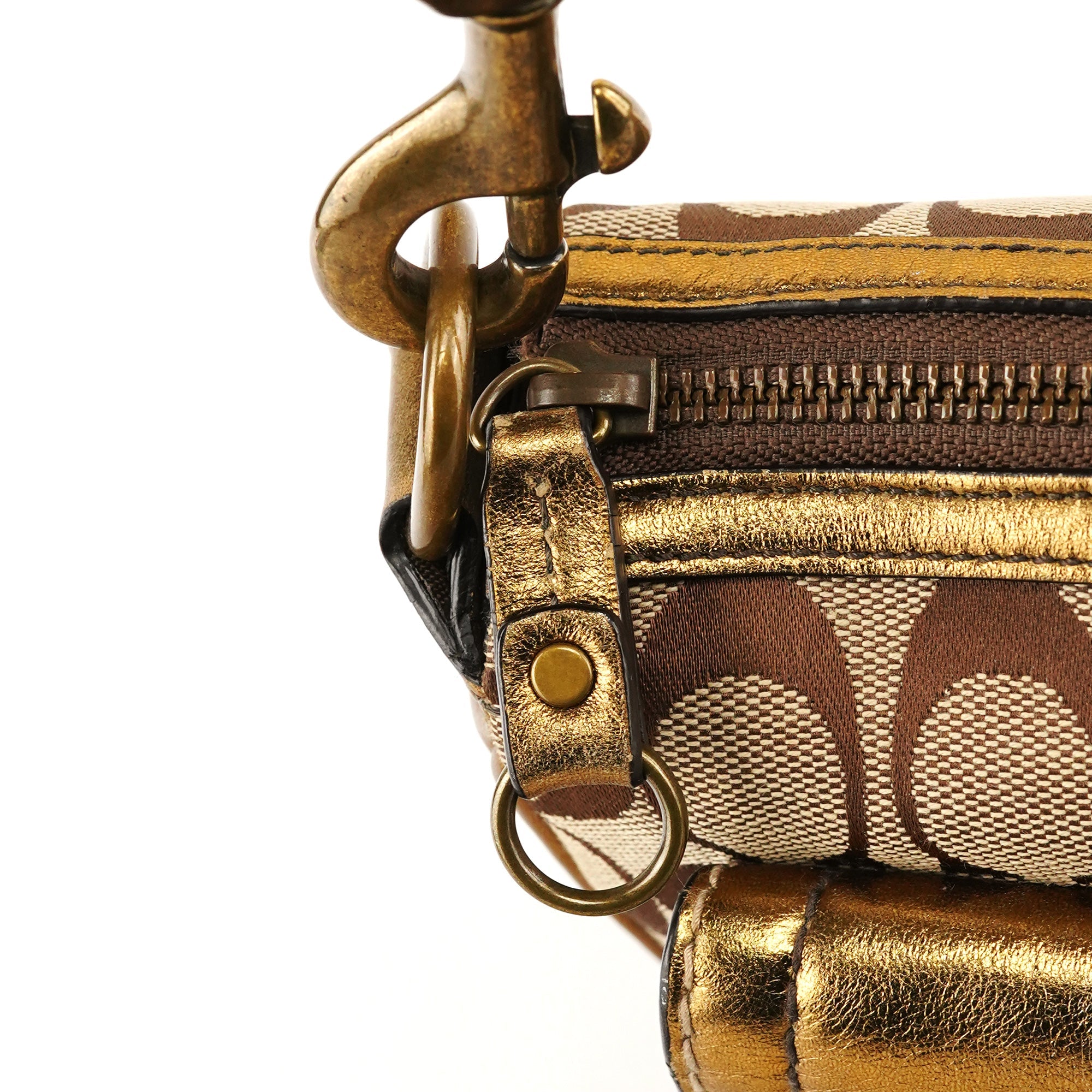 1495 Beige Bronze Signature Soho Shoulder Bag
